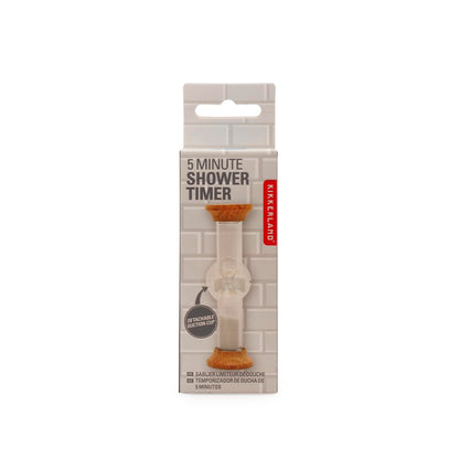 Kikkerland - 5 Minutes Shower Timer - Hourglass with suction cup for the shower.