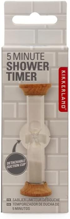 Kikkerland - 5 Minutes Shower Timer - Hourglass with suction cup for the shower.
