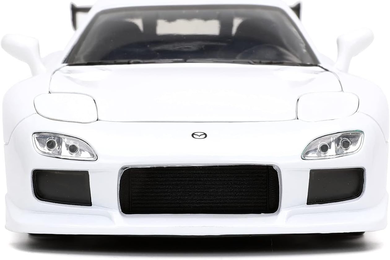 Jada Toys 253203065 Fast & Furious 1993 Mazda RX-7 1:24 Scale Tuning Model Opening Doors Bonnet Boot White