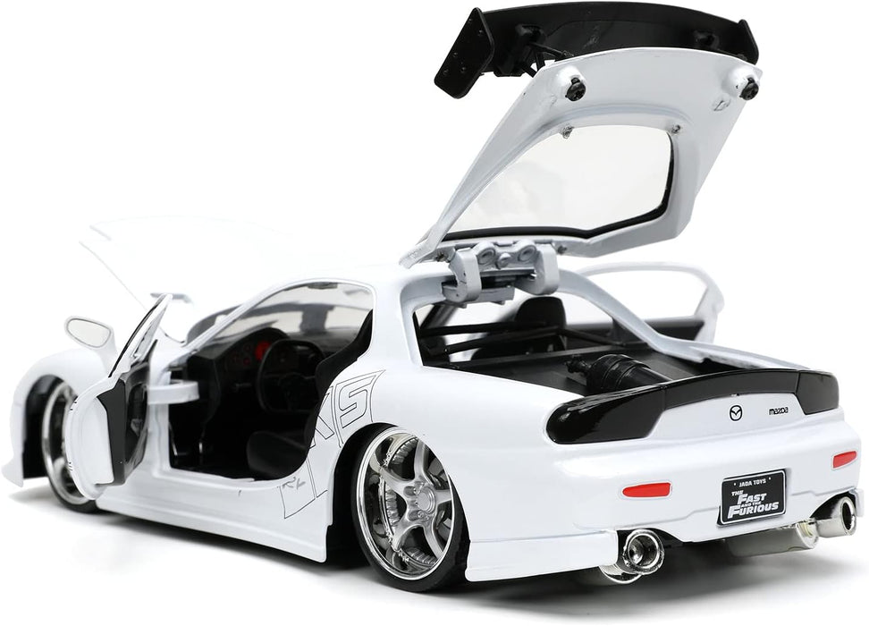 Jada Toys 253203065 Fast & Furious 1993 Mazda RX-7 1:24 Scale Tuning Model Opening Doors Bonnet Boot White