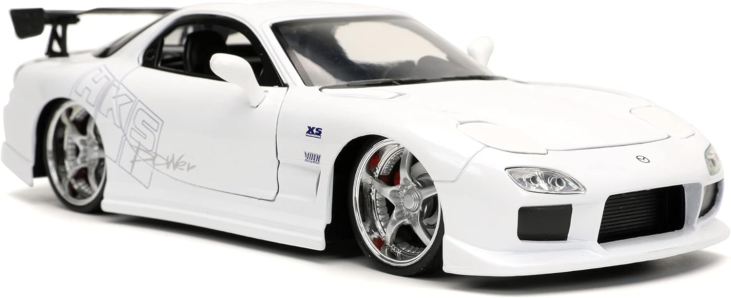 Jada Toys 253203065 Fast & Furious 1993 Mazda RX-7 1:24 Scale Tuning Model Opening Doors Bonnet Boot White