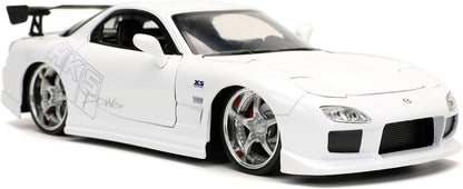 Jada Toys 253203065 Fast & Furious 1993 Mazda RX-7 1:24 Scale Tuning Model Opening Doors Bonnet Boot White