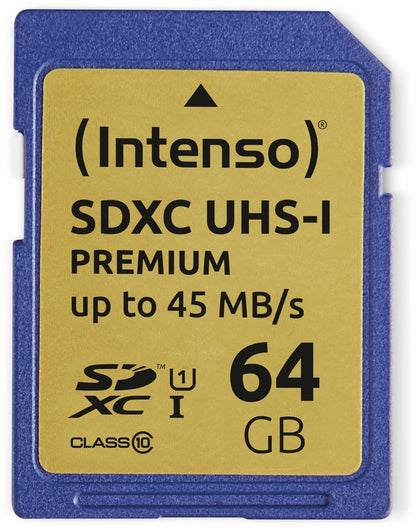 Intenso Scheda di memoria Premium SDXC UHS-I 64GB classe 10 blu, 1 pezzo