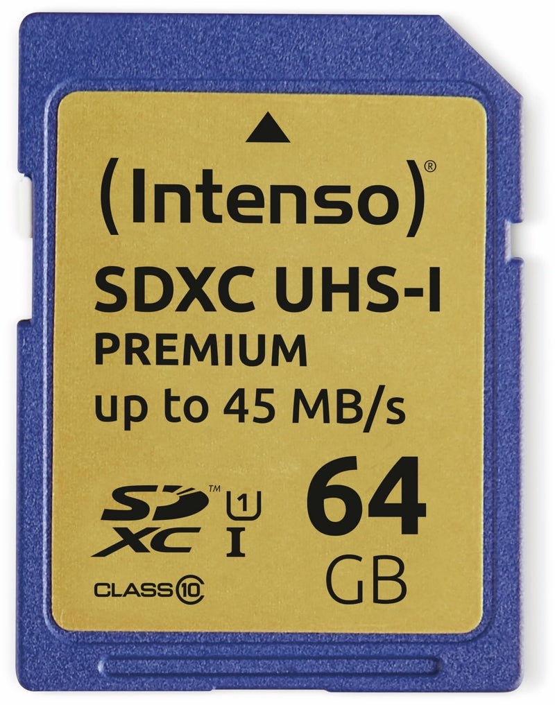 Intenso Scheda di memoria Premium SDXC UHS-I 64GB classe 10 blu, 1 pezzo