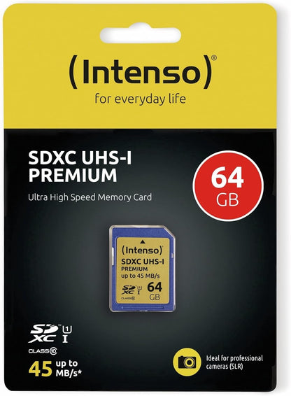 Intenso Scheda di memoria Premium SDXC UHS-I 64GB classe 10 blu, 1 pezzo
