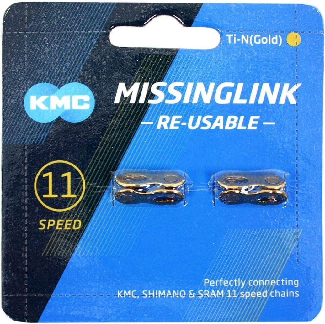 KMC Unisex – Erwachsene 11R Ti-N Kettenverschlussglied für 11-fach Ketten, gold,