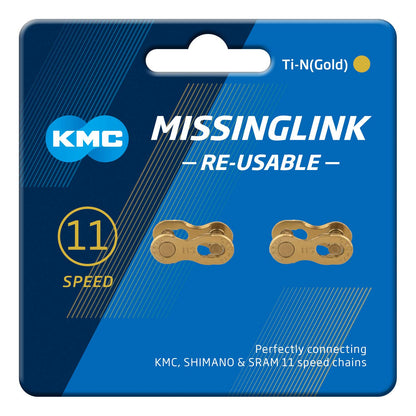 KMC Unisex – Erwachsene 11R Ti-N Kettenverschlussglied für 11-fach Ketten, gold,