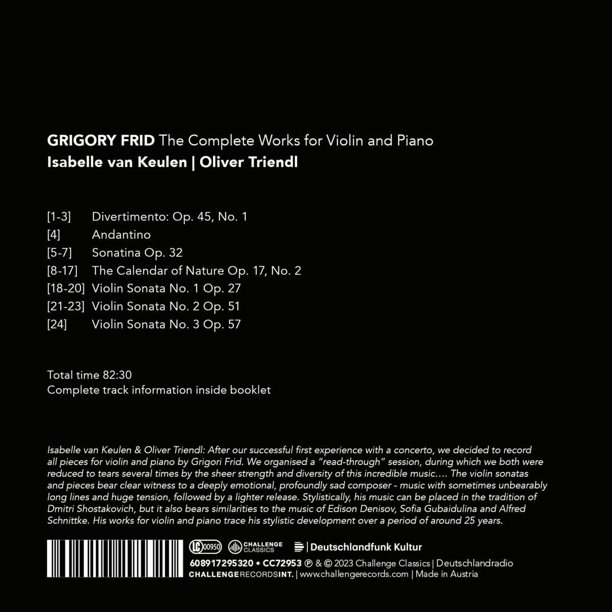 Grigory Frid: The Complete Works for Violin and Piano