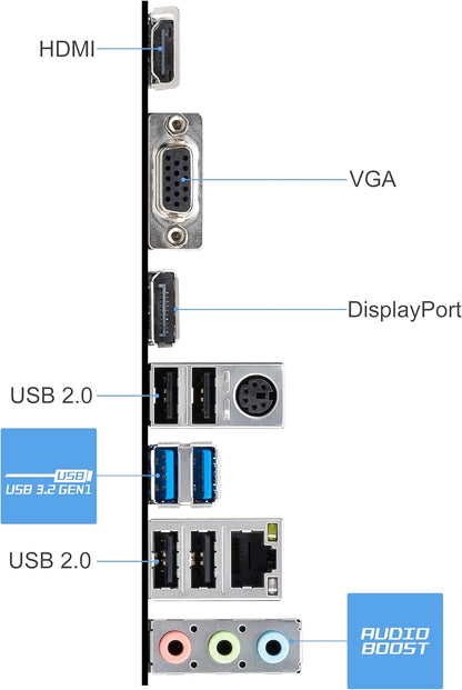 MSI PRO H610M-G DDR4 Motherboard, Micro-ATX - Supports Intel 12th Gen Core Processors, LGA 1700 - 2 x DIMMs (3200MHz), 1x PCIe 4.0 x16 slot, 1 x M.2 Gen3, USB 3.2 Gen1, 1G LAN, HDMI 2.1 & DP 1.4 & VGA