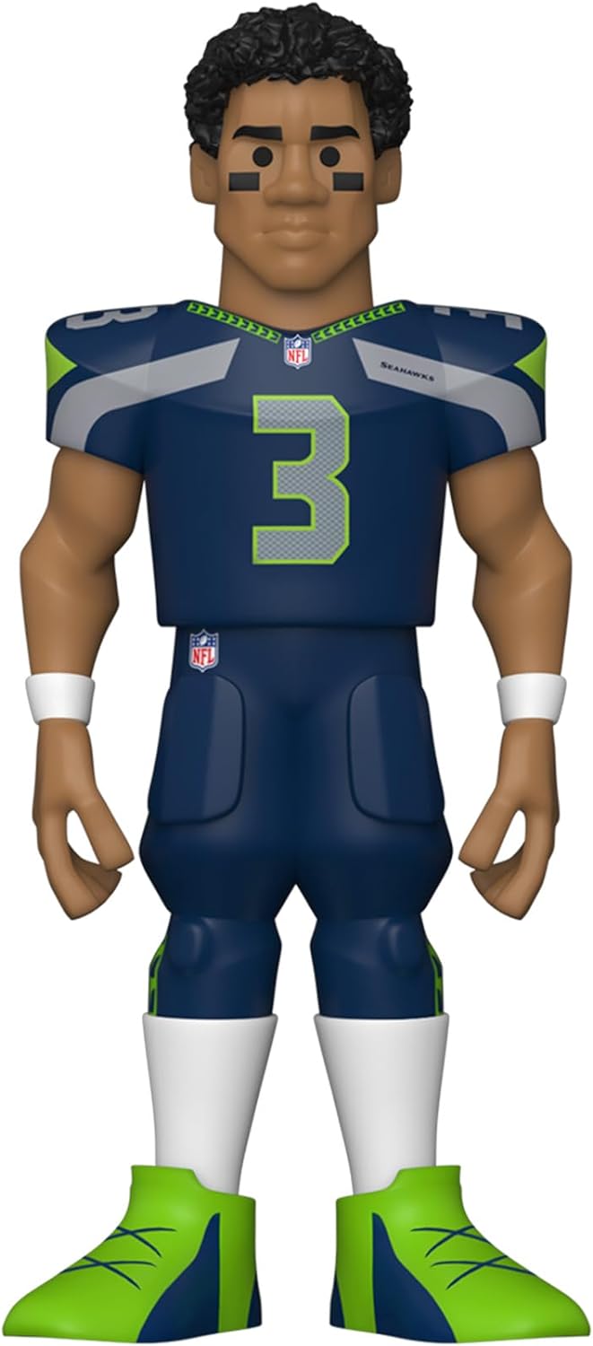 Funko Gold 5" NFL: Seahawks - Russel Russell Wilson - 1/6 Odds for Rare Chase Variant - Collectable Vinyl Action Figure - Birthday Gift Idea - Official Merchandise - Ideal Toy for Sports Fans