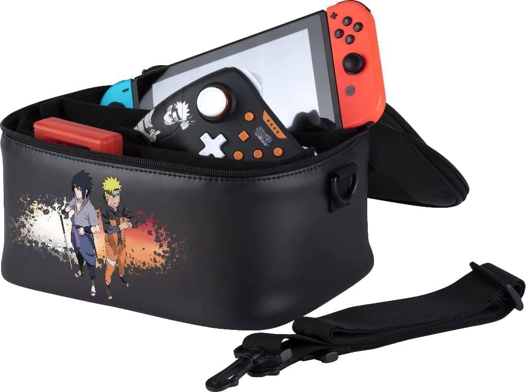 Konix Naruto Shippuden Bolsa de protección y Transporte Lunch Bag para Nintendo Switch, Switch Lite y Switch OLED - Diseño de Naruto y Sasuke
