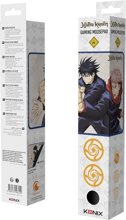 Konix Jujutsu Kaisen Gaming-Mauspad 32 x 27 cm - rutschfeste Basis - Motiv Megumi und Yuji