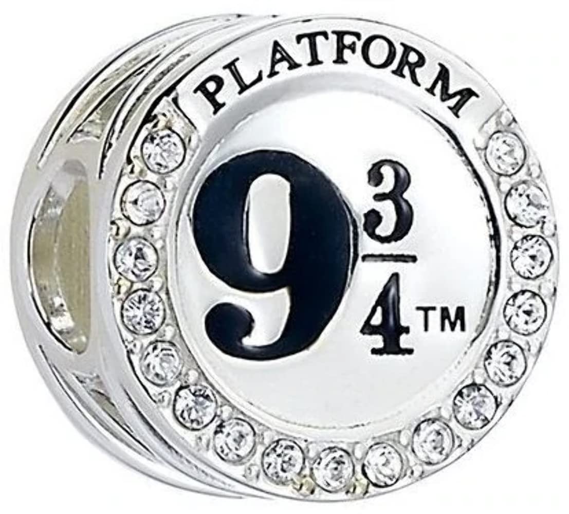 Harry Potter Official Sterling Silver Bracelet with 9 3/4 Charm Embellished with Swarovski Crystals by The Carat Shop