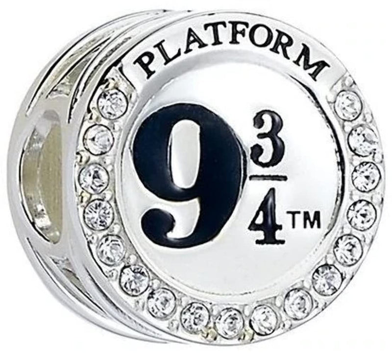 Harry Potter Official Sterling Silver Bracelet with 9 3/4 Charm Embellished with Swarovski Crystals by The Carat Shop