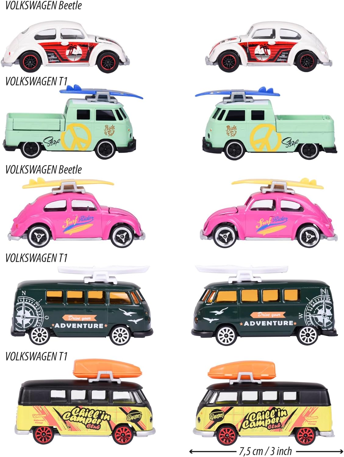 Majorette - Giftpack VW The Originals, 212055008, + 3 anni, inclusi 5 pezzi