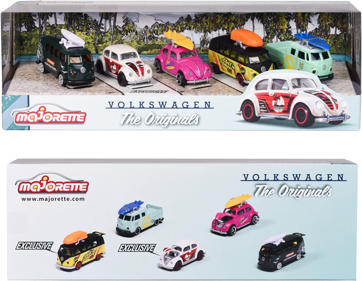 Majorette - Giftpack VW The Originals, 212055008, + 3 anni, inclusi 5 pezzi