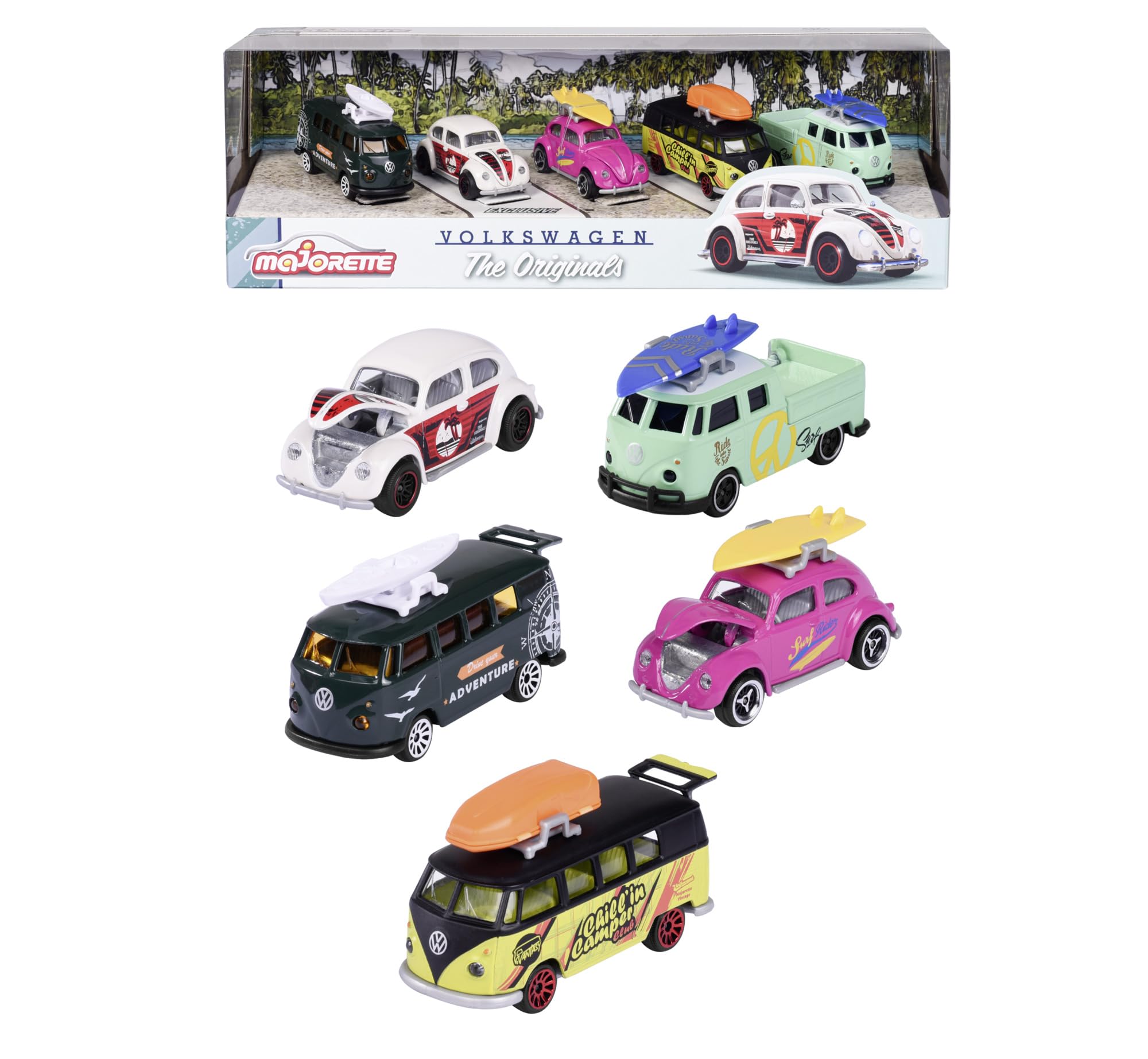 Majorette - Giftpack VW The Originals, 212055008, + 3 anni, inclusi 5 pezzi