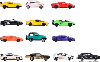 Majorette-Set de Regalo Coches de Juguete, Pack de 9+4 Maquetas de Vehículos, Escala 1:64 (7,5cm), Ruedas Giratorias y Suspensión, Incluye 4 Modelos Exclusivos (212054032)