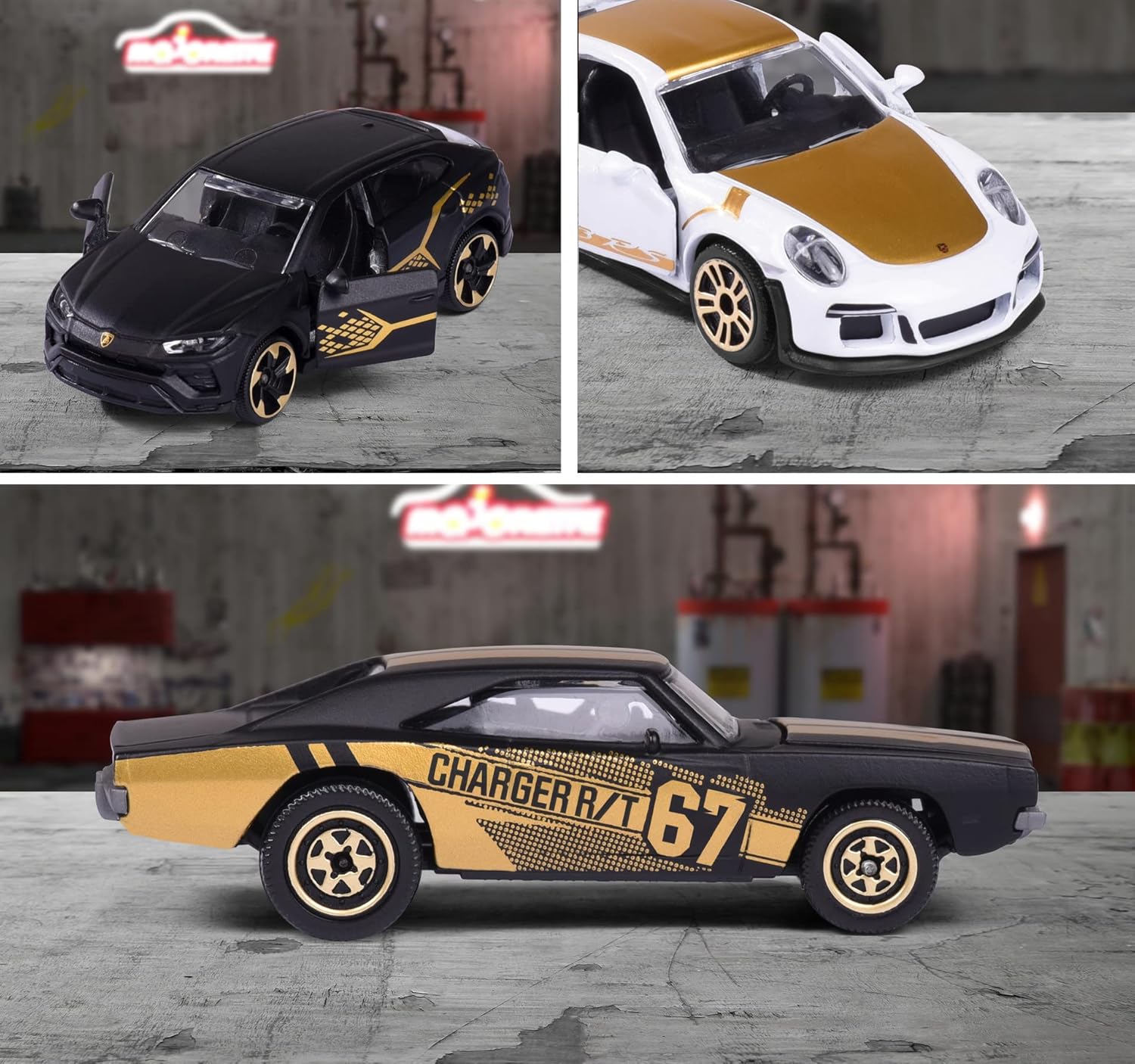 Majorette-Set de Regalo Coches de Juguete, Pack de 9+4 Maquetas de Vehículos, Escala 1:64 (7,5cm), Ruedas Giratorias y Suspensión, Incluye 4 Modelos Exclusivos (212054032)