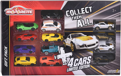 Majorette-Set de Regalo Coches de Juguete, Pack de 9+4 Maquetas de Vehículos, Escala 1:64 (7,5cm), Ruedas Giratorias y Suspensión, Incluye 4 Modelos Exclusivos (212054032)