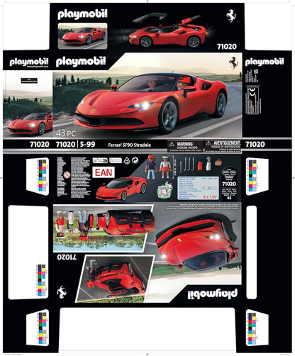 PLAYMOBIL 71020 Ferrari SF90 Stradale mit Lichteffekten, Supersportwagen, Sammlerstück für Autofans, Spielzeug für Sammler und Kinder ab 5 Jahren