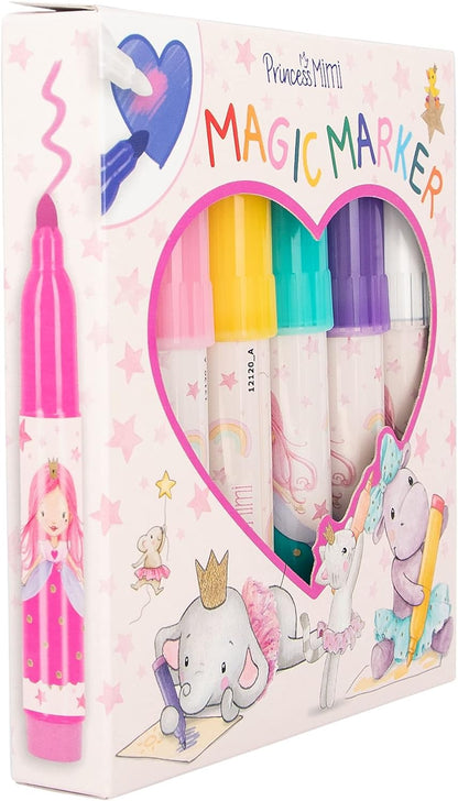 Depesche 12120 Princess Mimi - Magic Marker, Set mit 5 Filzstiften und einem magischen Stift, zum Malen, Schreiben und Verzieren