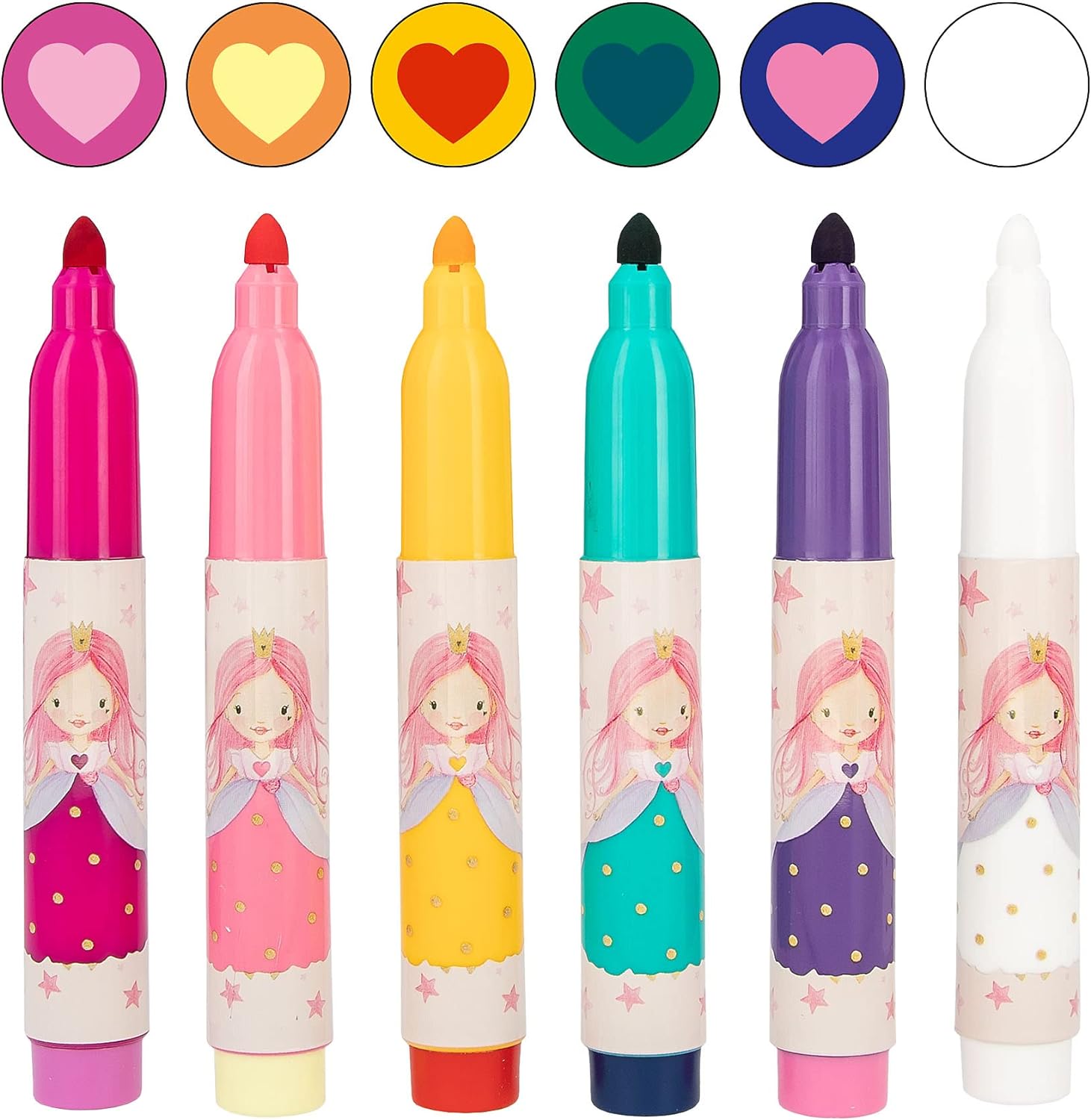 Depesche 12120 Princess Mimi - Magic Marker, Set mit 5 Filzstiften und einem magischen Stift, zum Malen, Schreiben und Verzieren