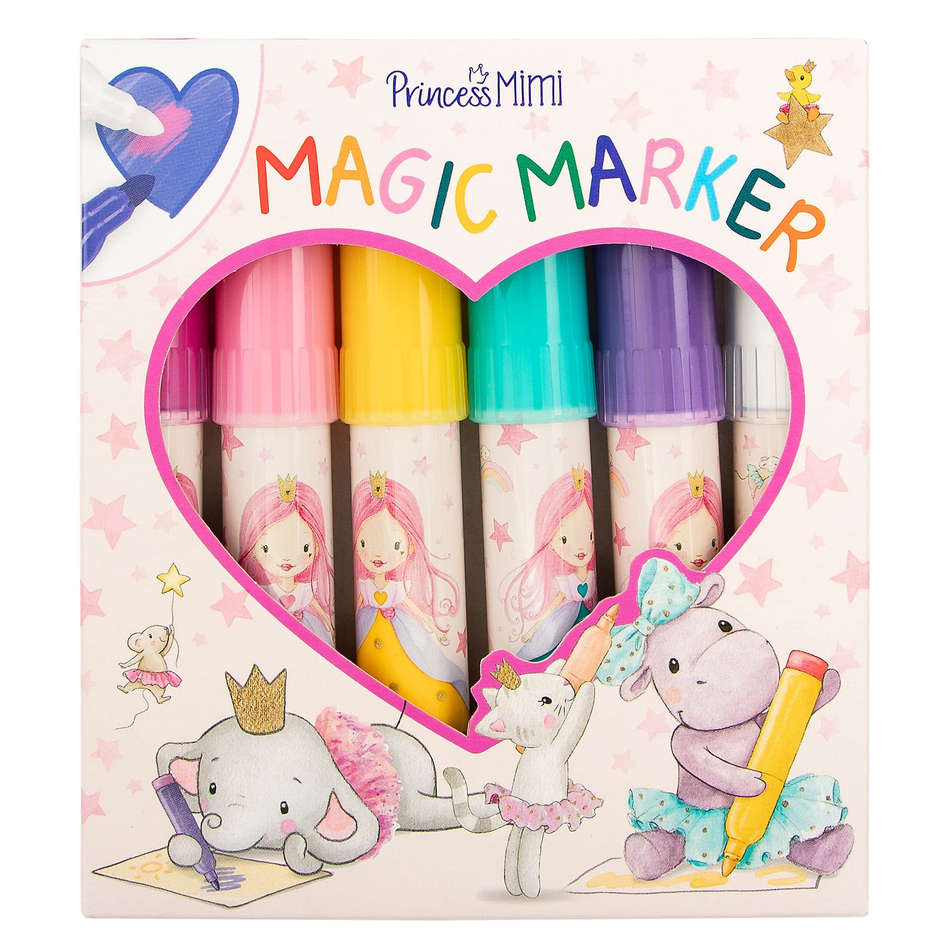 Depesche 12120 Princess Mimi - Magic Marker, Set mit 5 Filzstiften und einem magischen Stift, zum Malen, Schreiben und Verzieren