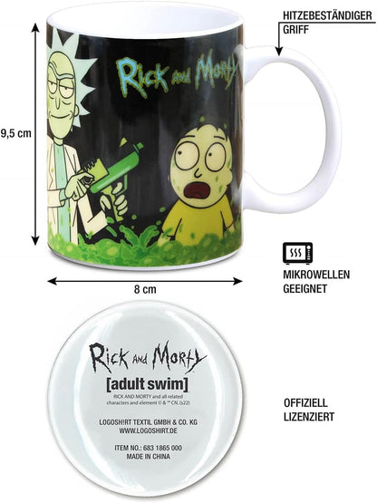 Logoshirt® Rick & Morty - The Acid Vat I Porcelain Coffee Mug, 300 ml I Dishwasher & Microwave Safe I in Coloured Gift Box I Licensed Original Design