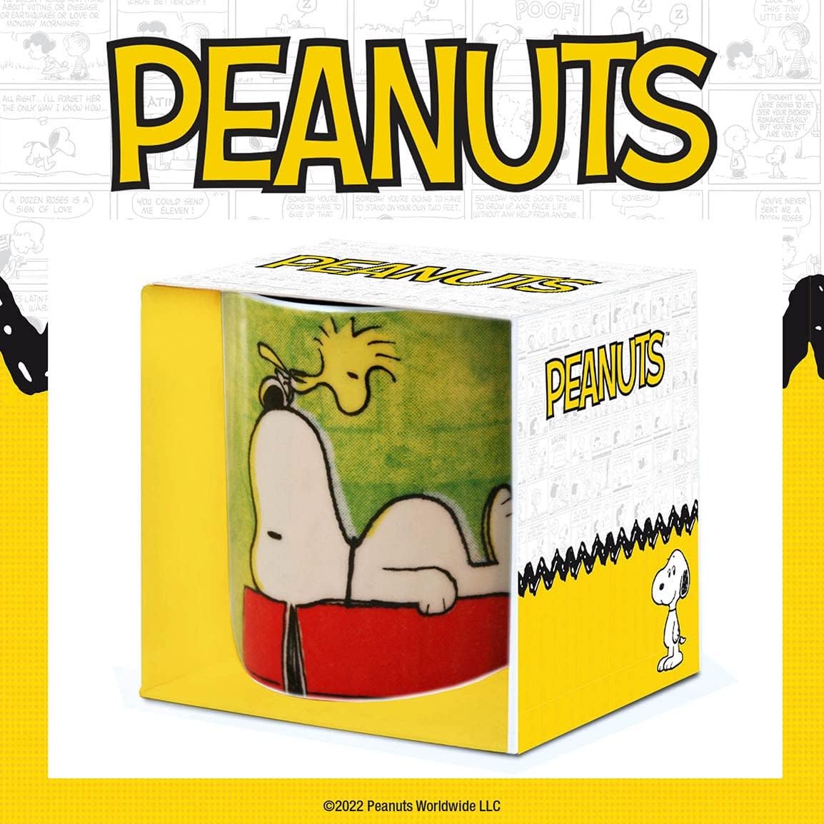 Logoshirt® Peanuts - Snoopy & Woodstock - Authentic Peanuts I Porcelain Coffee Mug, 300 ml I Dishwasher & Microwave Safe I in Coloured Gift Box I Licensed Original Design