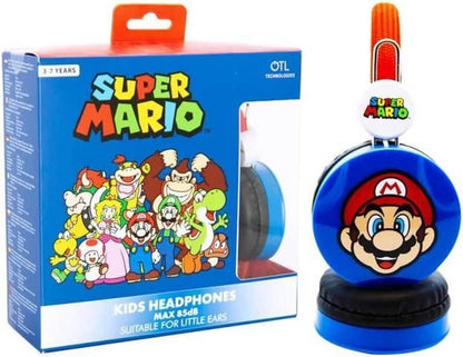 OTL Technologies Super Mario stereo headset voor kinderen met volumegrens (max 85 dB) en verstelbare hoofdband