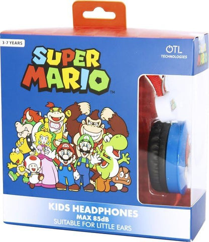 OTL Technologies Super Mario stereo headset voor kinderen met volumegrens (max 85 dB) en verstelbare hoofdband