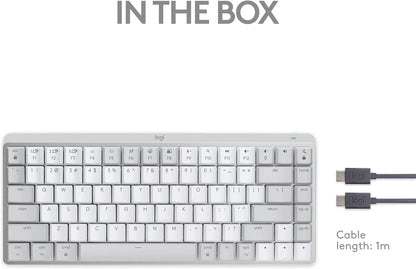 Logitech MX Mechanical Mini for Mac Wireless Illuminated Keyboard, Low-Profile Performance Switches, Tactile Quiet Keys, Backlit, Bluetooth, USB-C, Apple, iPad, QWERTY UK English