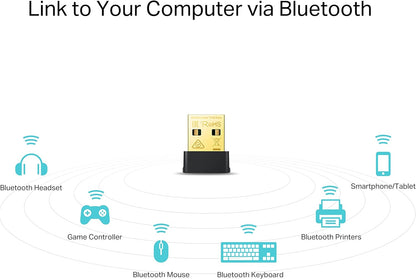 TP-Link AC600 Nano Wi-Fi Bluetooth 4.2 USB Adapter, Dual Band Wireless, Supports Windows 11/10/8.1/8/7 for Wi-Fi, Windows 11/10/8.1/7 for Bluetooth, WPA3 Security, Plug and Play (Archer T2UB Nano
