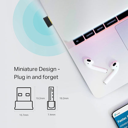 TP-Link AC600 Nano Wi-Fi Bluetooth 4.2 USB Adapter, Dual Band Wireless, Supports Windows 11/10/8.1/8/7 for Wi-Fi, Windows 11/10/8.1/7 for Bluetooth, WPA3 Security, Plug and Play (Archer T2UB Nano