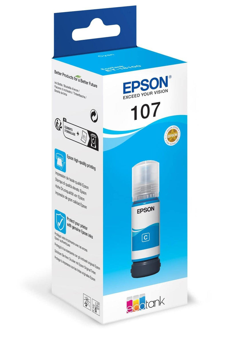 Epson 107 Cyan Ink Cartridge EcoTank 70ml for ET-18100 - C13T09B240