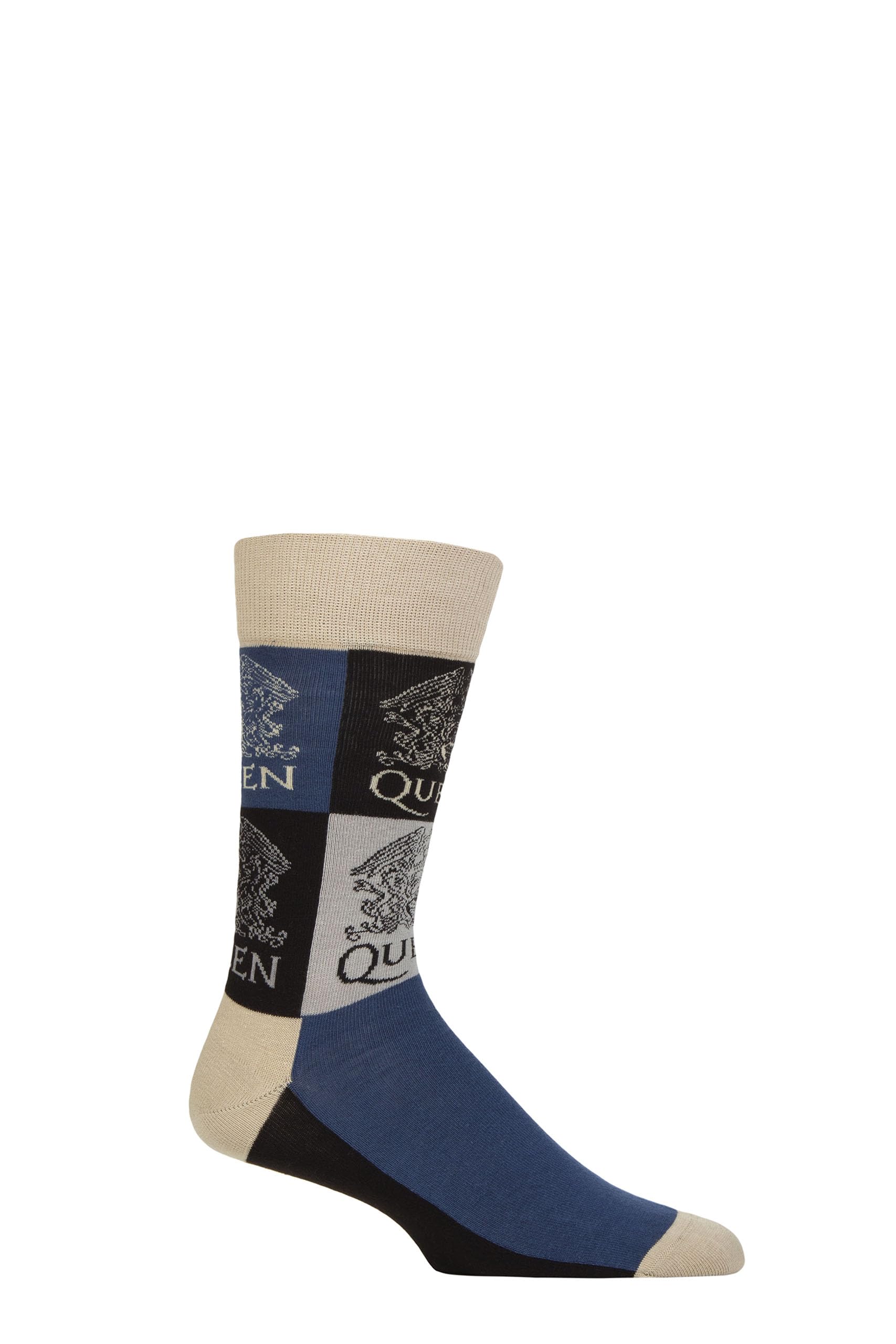 Queen: Rock Off - Ankle Socks: Rock Off - Crest Blocks (Calzini Unisex Uk Size 7 - 11)