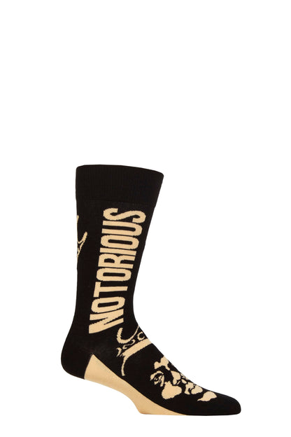 Biggie Smalls - Calcetines al Tobillo Coronas para Adultos Unisex (40,5 EU, 45,5 EU) (Negro, Dorado), Biggie Smalls Socks Gold Crown Logo Official Unisex Black (UK SIZE 7-11) UK Size 7-11, black, UK Size 7-11