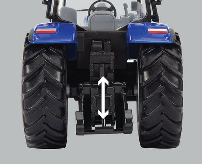 New Holland T6.180 Blue Power Tractor Toy, Farm Toys for Children, New Holland Tractor Toy Compatible with 1:32 Scale Farm Animals and Toys, Suitable for Collectors & Children from 3 Years