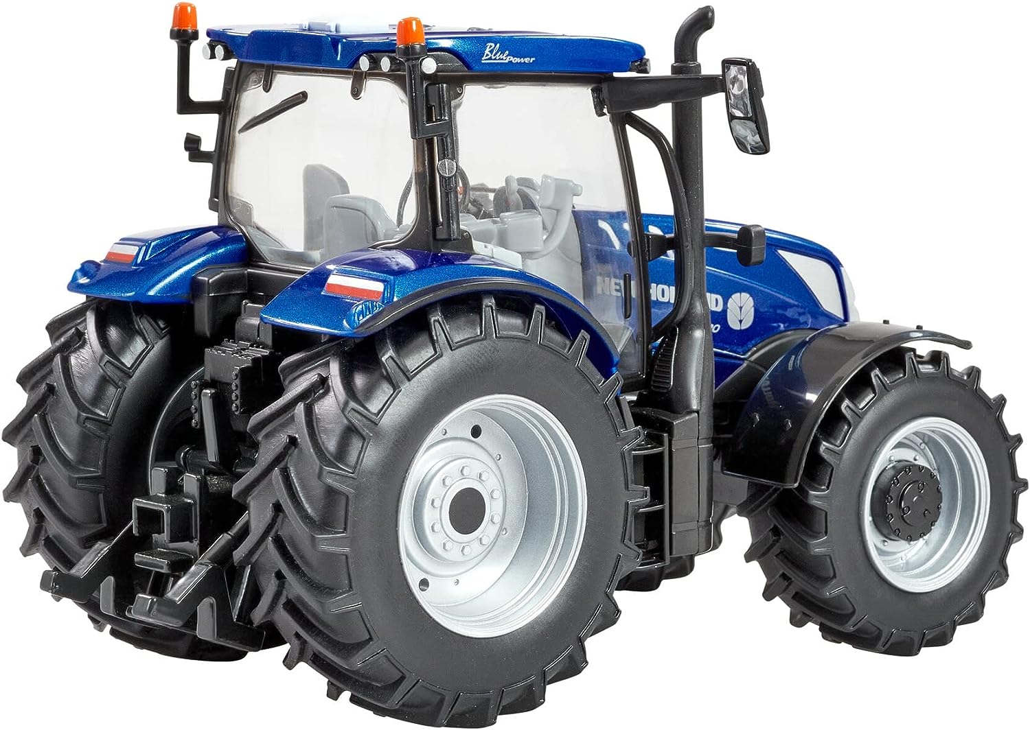 New Holland T6.180 Blue Power Tractor Toy, Farm Toys for Children, New Holland Tractor Toy Compatible with 1:32 Scale Farm Animals and Toys, Suitable for Collectors & Children from 3 Years