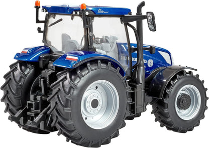 New Holland T6.180 Blue Power Tractor Toy, Farm Toys for Children, New Holland Tractor Toy Compatible with 1:32 Scale Farm Animals and Toys, Suitable for Collectors & Children from 3 Years