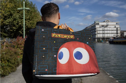 Konix Pac-Man Bolsa de Compras 40 x 45 x 20 cm - Material reciclado - Diseño laberinto