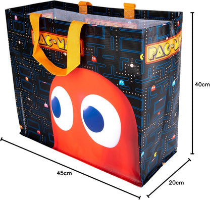 Konix Pac-Man Bolsa de Compras 40 x 45 x 20 cm - Material reciclado - Diseño laberinto