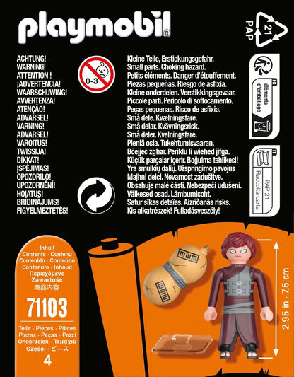 Playmobil 71103 Naruto: Gaara Figure Set, Naruto Shippuden Anime Collectors Figure, Playset Suitable for Children and fans 5+ years