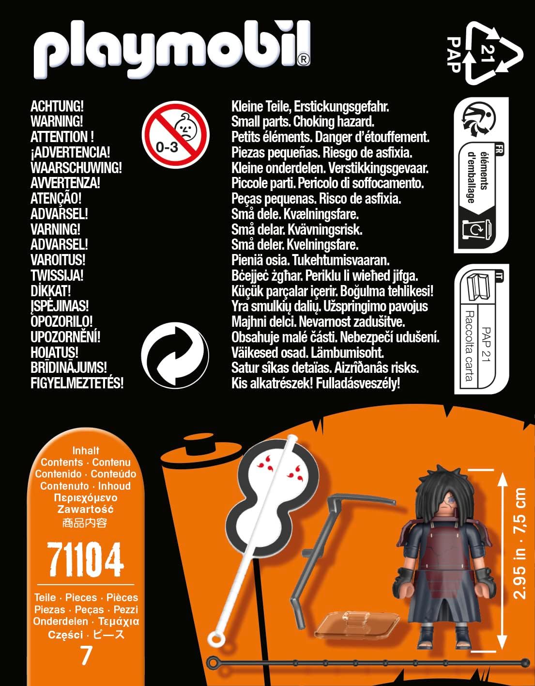 PLAYMOBIL Naruto Shippuden 71104 Madara con Ventaglio Gunbai, per Grandi E Piccoli Appassionati di Manga E Anime, con Dettagliati Accessori, dai 5 Anni in su