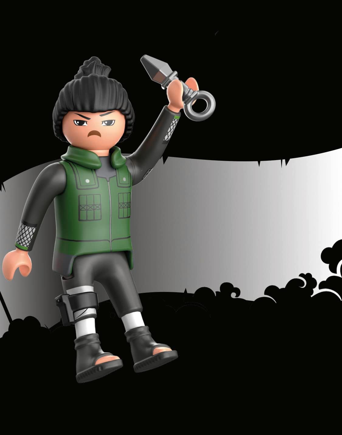 PLAYMOBIL Naruto 71107 Shikamaru in dunkelgrüner Weste mit schwarzer Hose und schwarzen Stiefeln und Kunai, kreativer Spielspaß für Animefans mit tollen Details und authentischen Extras, ab 5 Jahren
