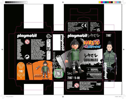 PLAYMOBIL Naruto 71107 Shikamaru in dunkelgrüner Weste mit schwarzer Hose und schwarzen Stiefeln und Kunai, kreativer Spielspaß für Animefans mit tollen Details und authentischen Extras, ab 5 Jahren