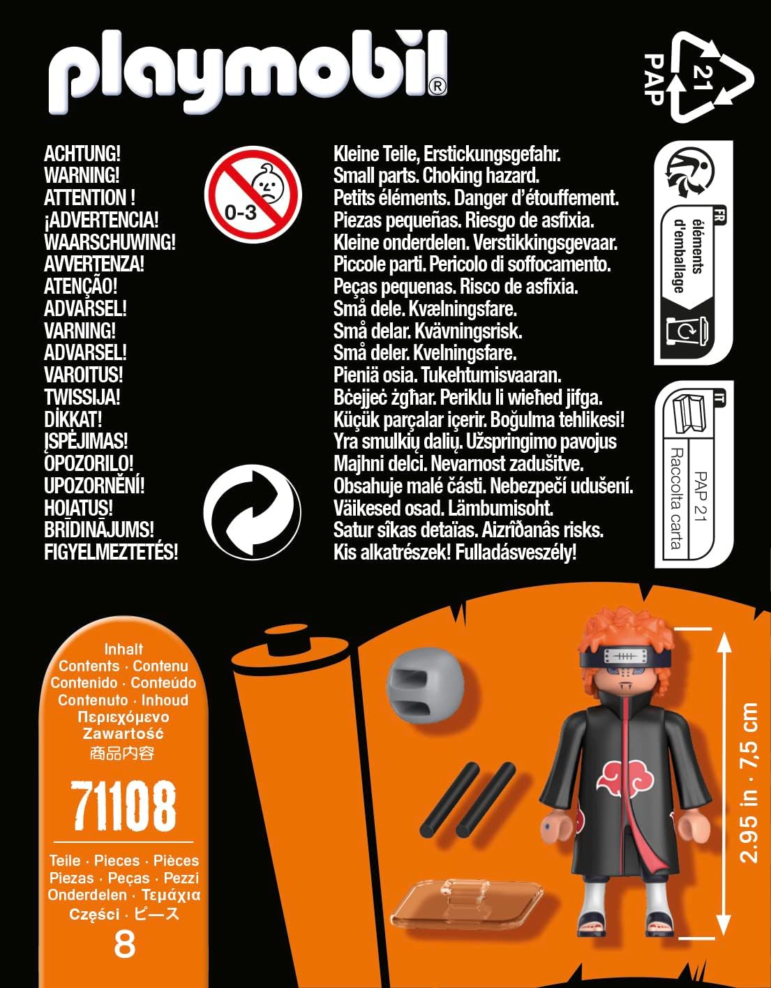 Playmobil 71108 Naruto: Pain Figure Set, Naruto Shippuden Anime Collectors Figure, Playset Suitable for Children and fans 5+ years