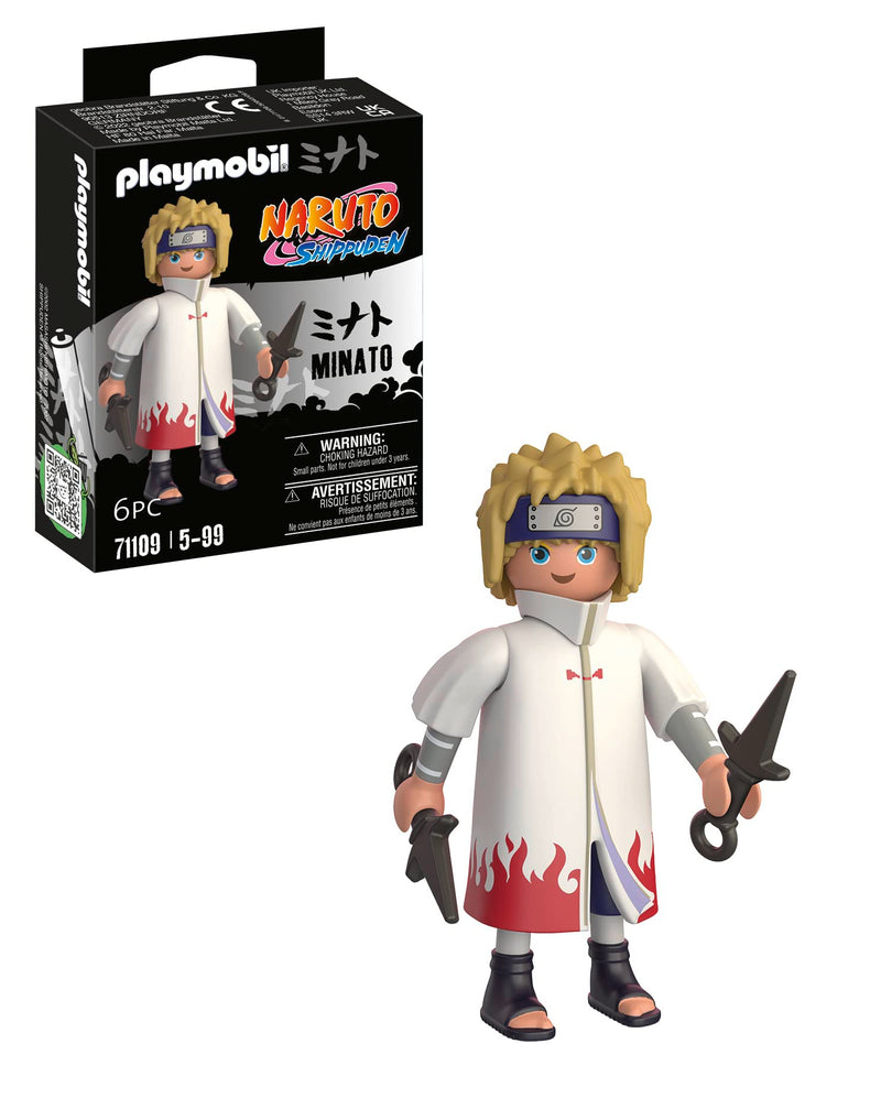 PLAYMOBIL Naruto 71109 Minato typischen weiß-roten Mantel und Zwei Kunai, kreativer Spielspaß für Animefans mit tollen Details und authentischen Extras, ab 5 Jahren