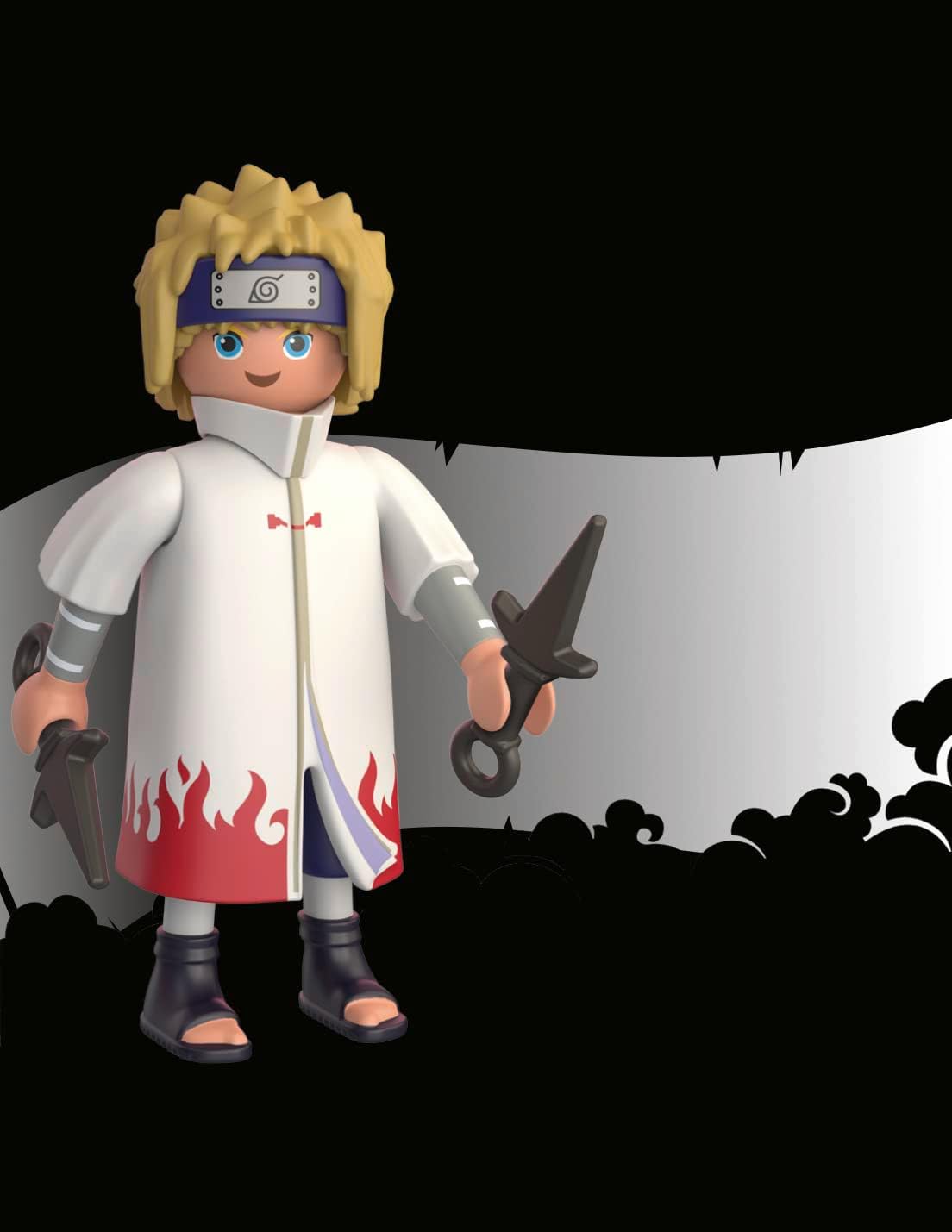 PLAYMOBIL Naruto 71109 Minato typischen weiß-roten Mantel und Zwei Kunai, kreativer Spielspaß für Animefans mit tollen Details und authentischen Extras, ab 5 Jahren